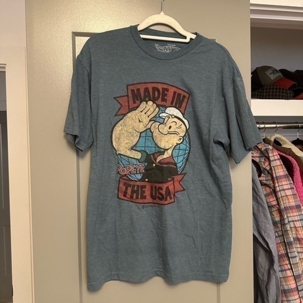 Vintage Savvy Tshirt Men Popoye Print Medium
Condition 8/10 no flaws
